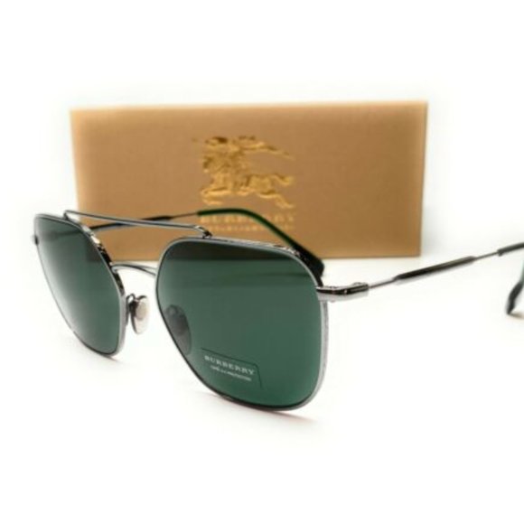 Burberry Men's Gunmetal Green Square Sunglasses! - Picture 1 of 4